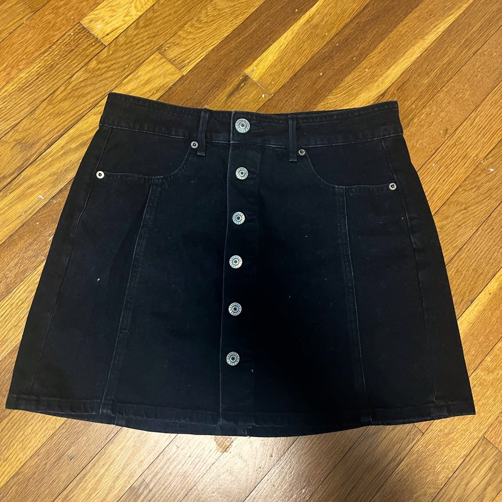 Black button up skirt